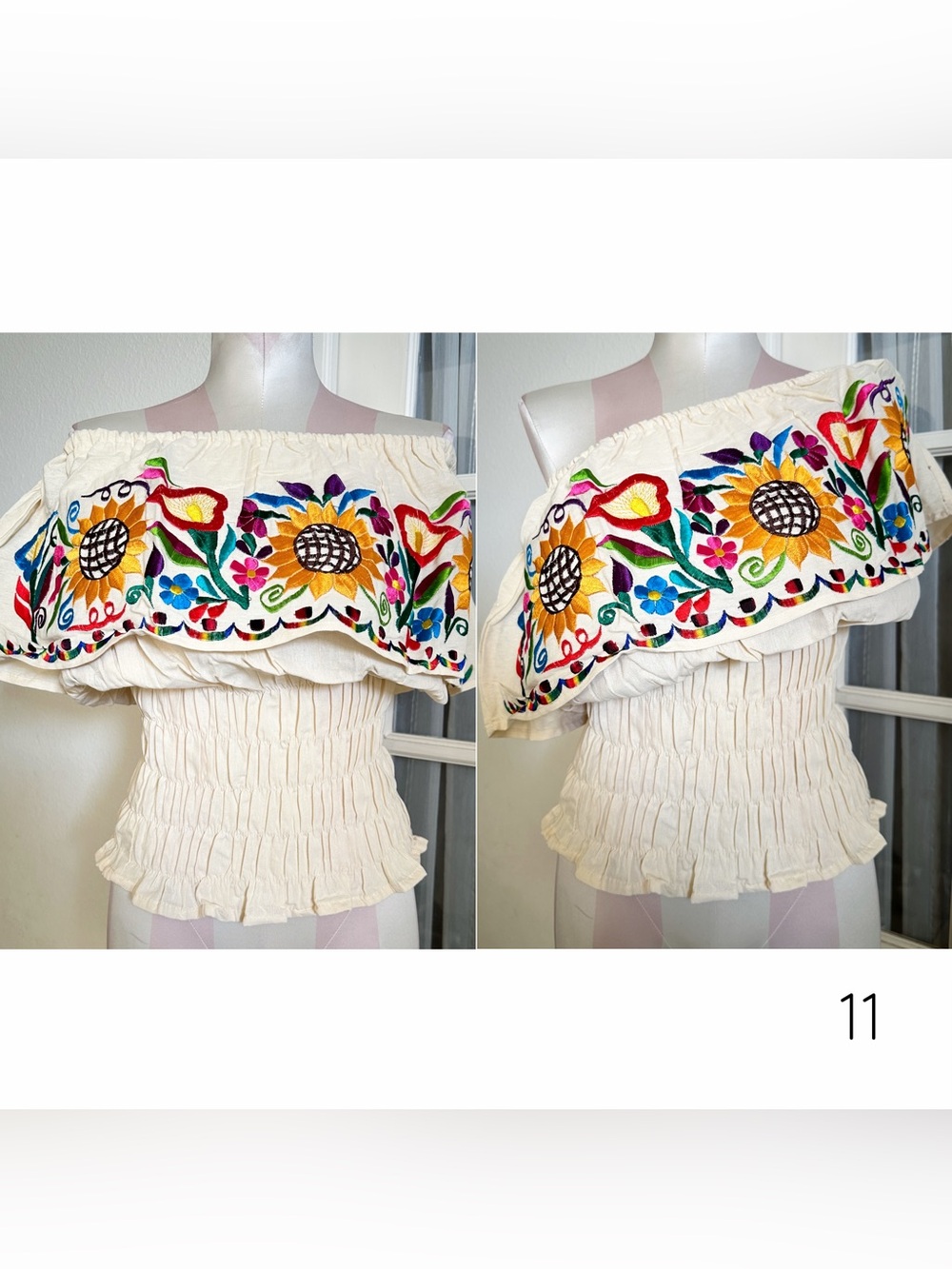 Mexican Embroidered Off-Shoulder Top